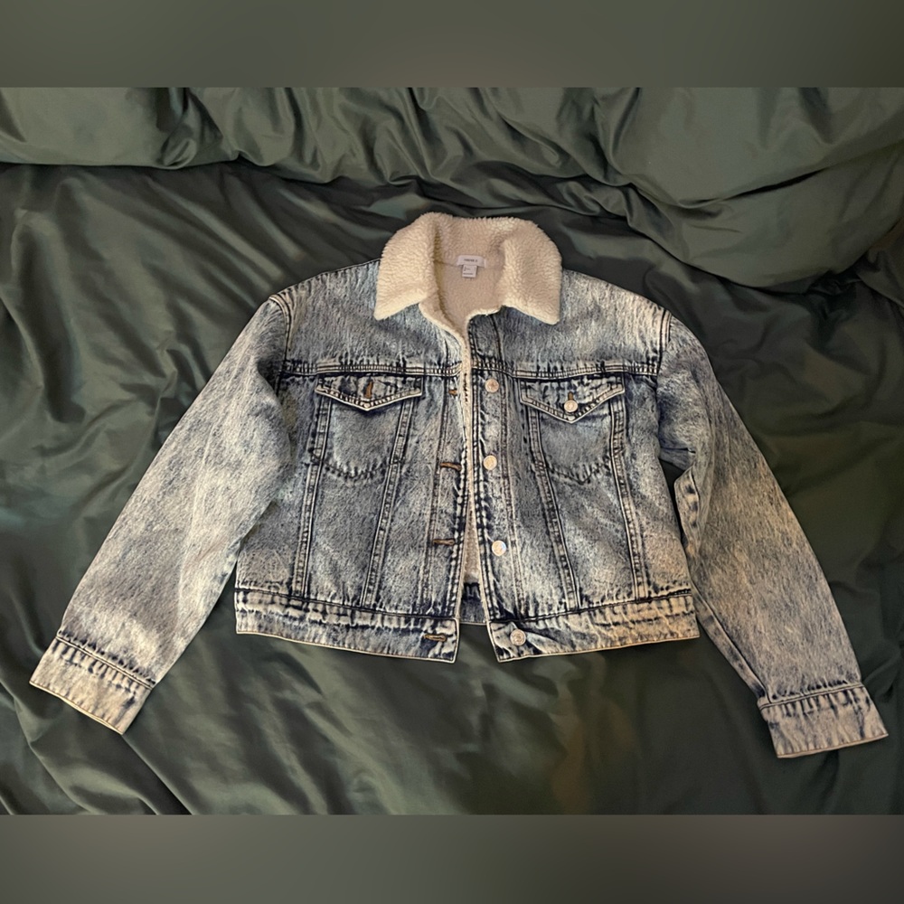 Forever 21 Denim Sherpa Jacket